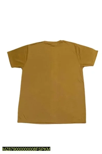 1 Pc Unisex Stitched Cotton Plain T-Shirt - Brown