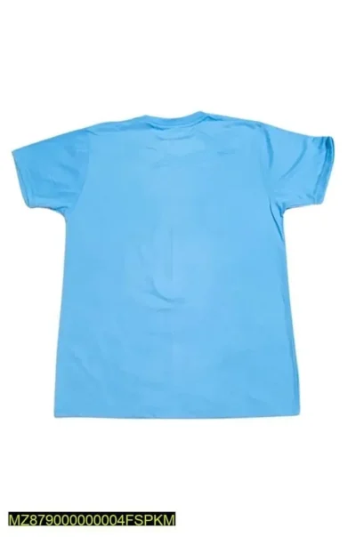 1 Pc Unisex Stitched Cotton Plain T-Shirt - Light Blue