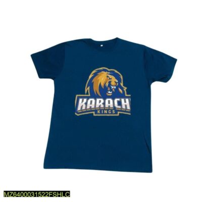 1 Pc Unisex Stitched PSL Cotton Printed T-Shirt -Karachi Kings Blue