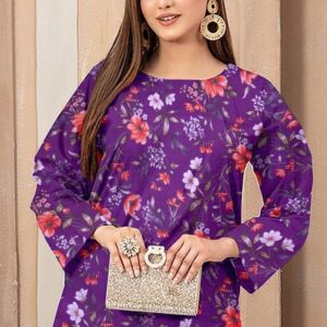 2 Pcs Women's Unstitched Dhanak Printed Suit