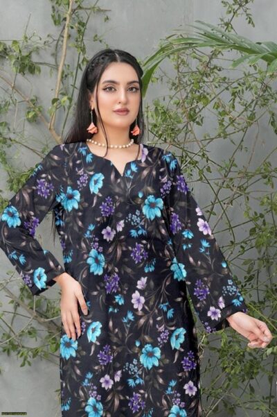 2 Pcs Women's Unstitched Dhanak Printed Suit