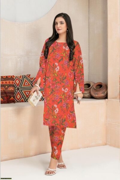 2 Pcs Women's Unstitched Dhanak Printed Suit