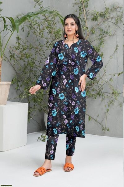 2 Pcs Women's Unstitched Dhanak Printed Suit