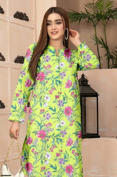 2 Pcs Women's Unstitched Dhanak Printed Suit