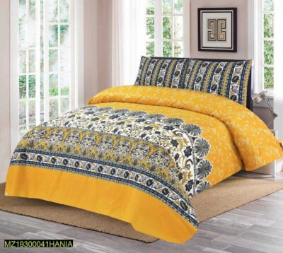 3 Pcs Cotton Bedsheet -Comfortable