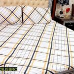 3 Pcs Cotton Printed Double Bedsheet -Cool