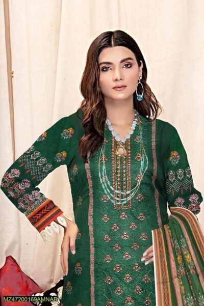 Amna. B Husn -E- Yousaf 3 Pcs Women's Unstitched Lawn Embroidered Suit