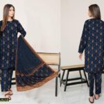 Amna.B-3 Pcs Women's Unstitched Lawn Printed Suit