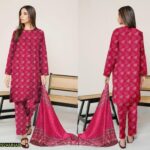 Amna.B-3 Pcs Women's Unstitched Lawn Printed Suit