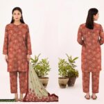 Amna.B-3 Pcs Women's Unstitched Lawn Printed Suit