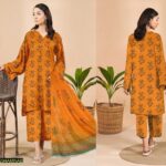 Amna.B-3 Pcs Women's Unstitched Lawn Printed Suit