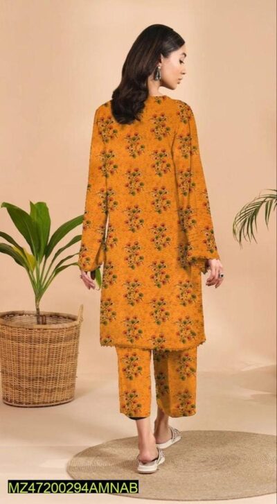 Amna.B-3 Pcs Women's Unstitched Lawn Printed Suit