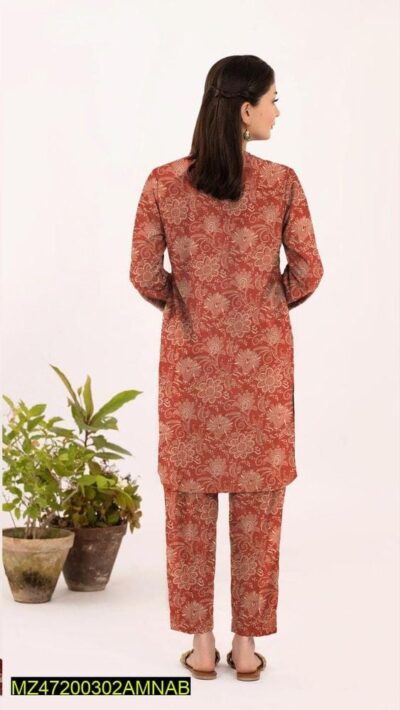 Amna.B-3 Pcs Women's Unstitched Lawn Printed Suit