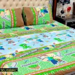 3 Pcs Cotton Printed Double Bedsheet- Affordable