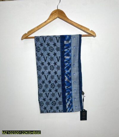 Lawn Printed Hijab-Blue