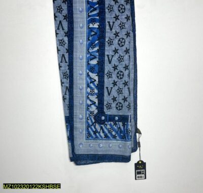 Lawn Printed Hijab-Blue