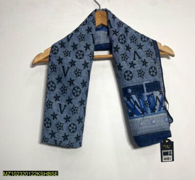 Lawn Printed Hijab-Blue