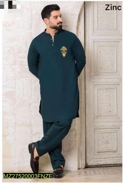 Men’s Stitched Wash And Wear Embroidered Kurta Shalwar