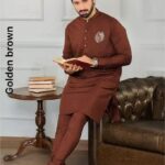 Men’s Stitched Wash And Wear Embroidered Kurta Shalwar - Style2024