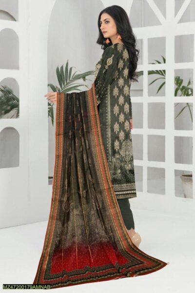 Tunzaib by Amna.B 3 Pcs Women's Unstitched Lawn Printed Suit