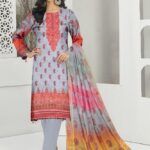 Tunzaib by Amna.B 3 Pcs Women's Unstitched Lawn Printed Suit