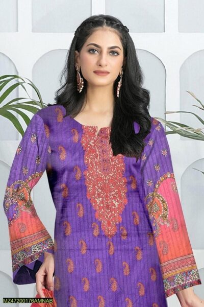 Tunzaib by Amna.B 3 Pcs Women's Unstitched Lawn Printed Suit