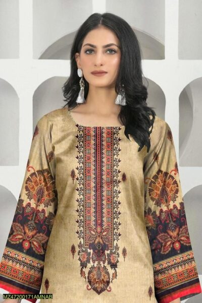 Tunzaib by Amna.B 3 Pcs Women's Unstitched Lawn Printed Suit