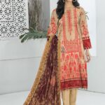 Tunzaib by Amna.B 3 Pcs Women's Unstitched Lawn Printed Suit