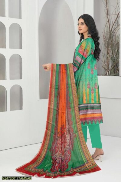 Tunzaib by Amna.B 3 Pcs Women's Unstitched Lawn Printed Suit