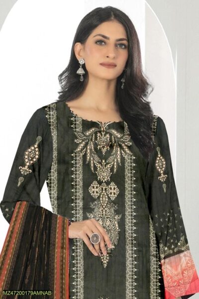 Tunzaib by Amna.B 3 Pcs Women's Unstitched Lawn Printed Suit