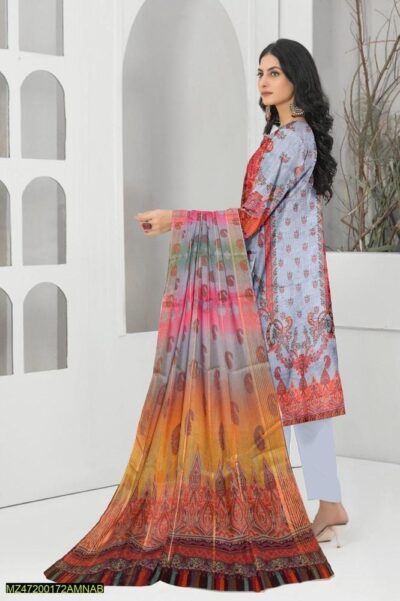 Tunzaib by Amna.B 3 Pcs Women's Unstitched Lawn Printed Suit