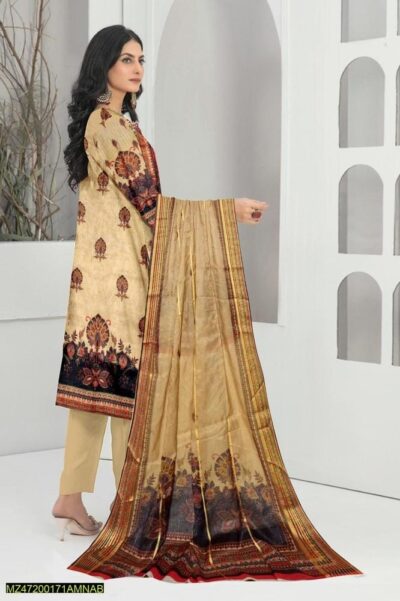 Tunzaib by Amna.B 3 Pcs Women's Unstitched Lawn Printed Suit