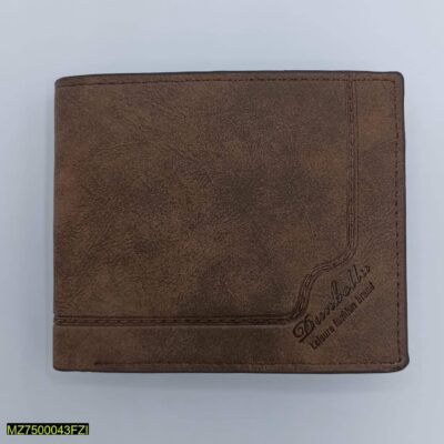 Men's Leather Plain Bifold Wallet