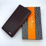 Men's Leather Textured Bi-Fold Long Wallet