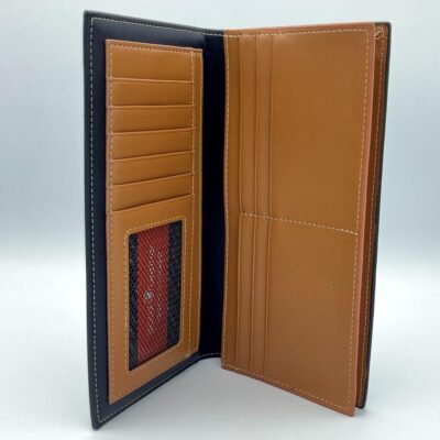 Men's Leather Textured Bi-Fold Long Wallet