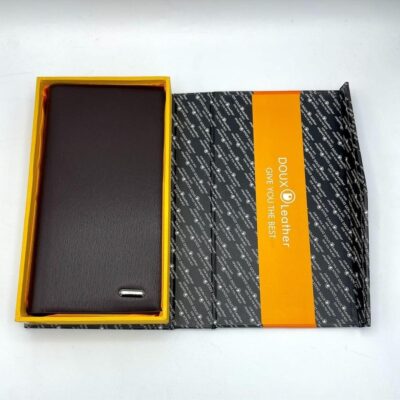 Men's Leather Textured Bi-Fold Long Wallet