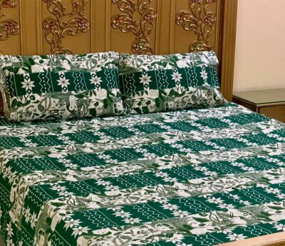 3 Pcs Cotton Patchwork Double Bedsheet