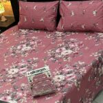 3 Pcs Cotton Printed Double Bedsheet