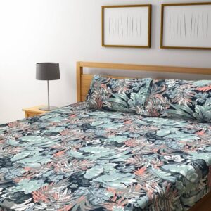 3 Pcs Crystal Cotton Printed Double Bedsheet-Comfort