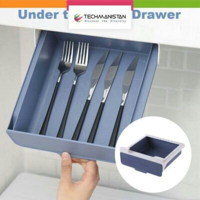 Techmanistan-Multifunctional Self-Adhesive Retractable Under The Table Hidden Drawer Organizer