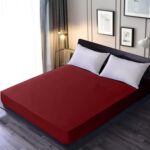 Terry Cotton Plain Double Bed Mattress Cover