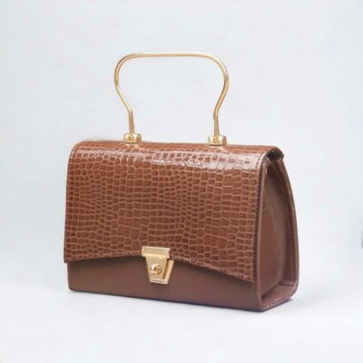 Women's PU Leather Alligator Skin Textured Hand Bag