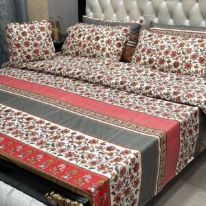 7 Pcs Cotton Salonica Printed Comforter Set